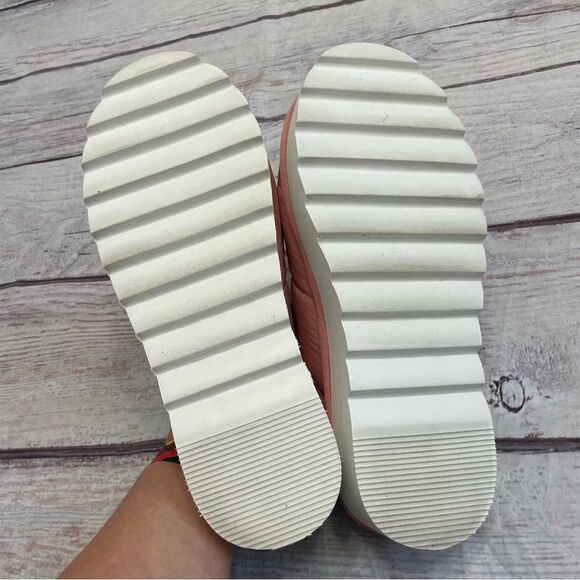 Anthropologie Maeve Puffy Platform Slippers Pink White Size Large 10 - 11 - Picture 5 of 11